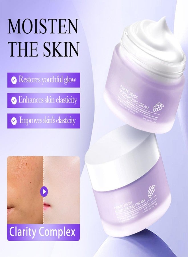 Grospe Grape Seed Face Cream - 1.76oz Anti-Aging Moisturizer with Vitamin E & Hyaluronic Acid, Deep Hydration for Dry Skin, Wrinkle Reducing Night Cream, Non-Greasy Formula for Women & Men - Image 3